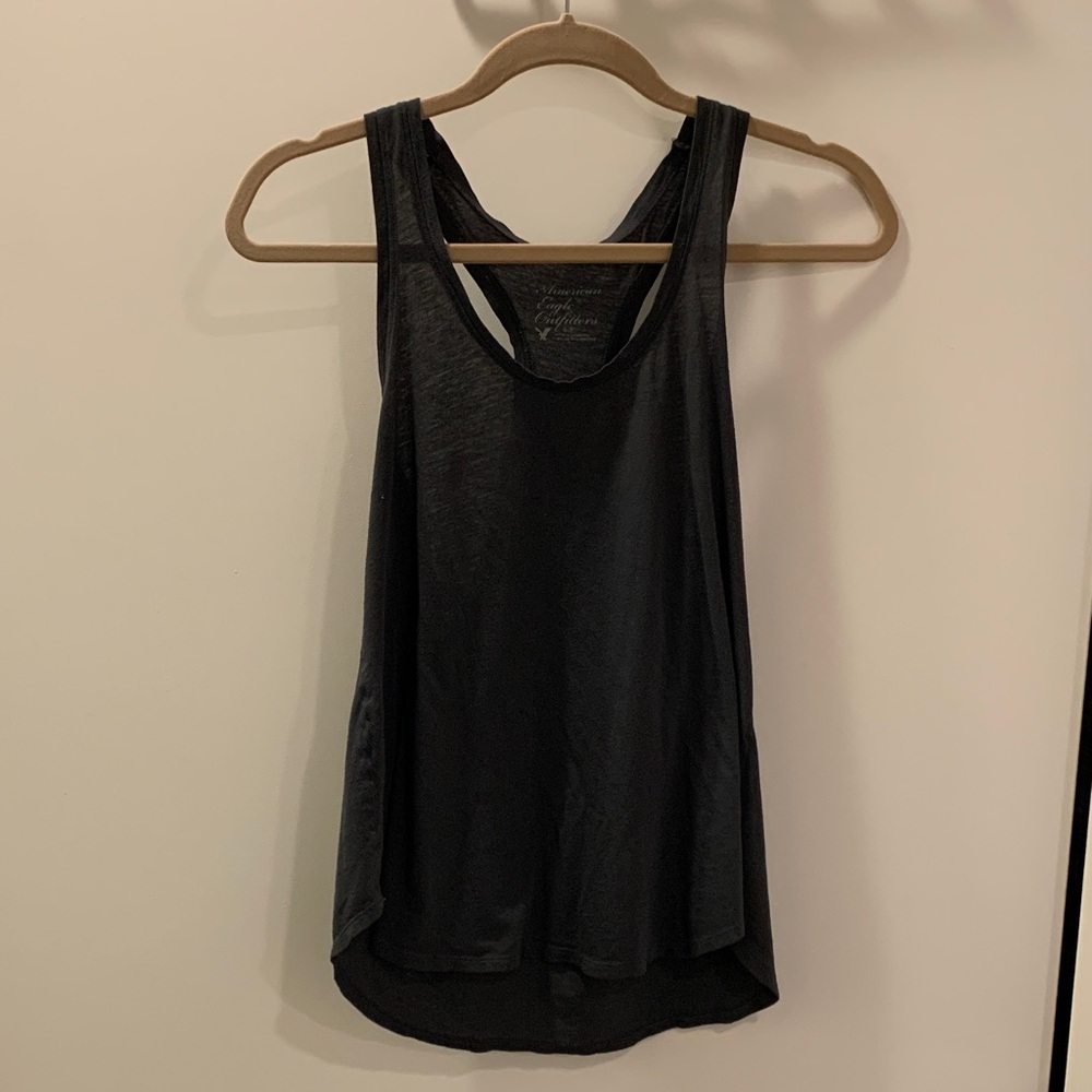 American Eagle Outfitters Dark Grey Racerback Tank Top